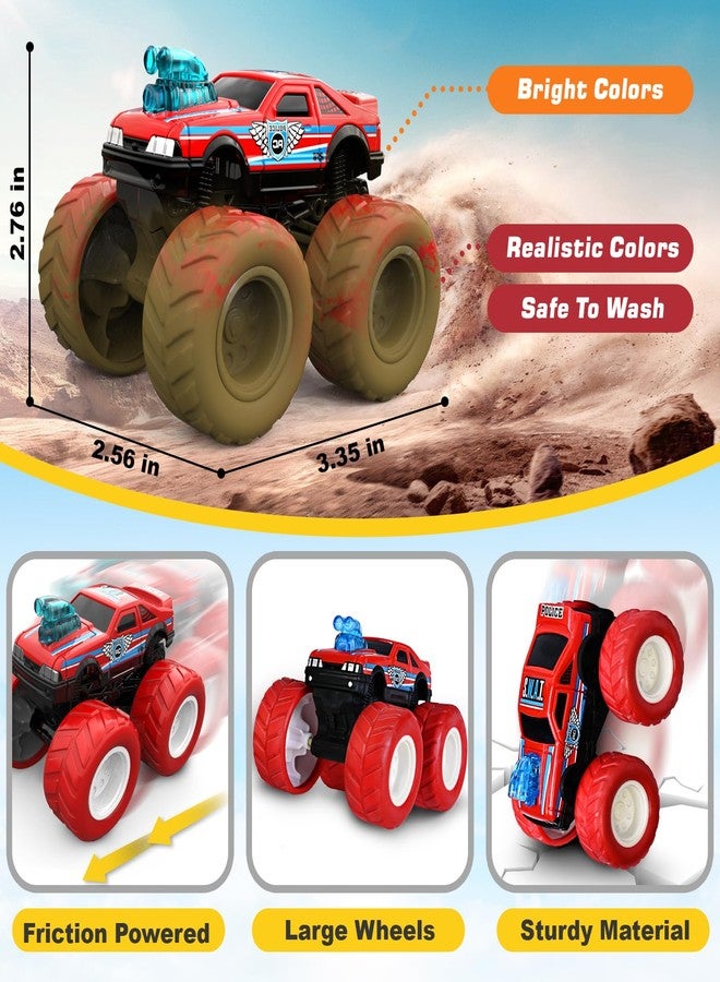 ShyLizard Monster Truck Toys for 3, 4, 5, 6, 7 Year Old Kids, Wash to Reveal Monster Trucks for Toddlers, 4 Pack Toy Trucks with Realistic Mud Paint, Ideal Birthday for Boys Grils 3-5 6-8 - Image 3